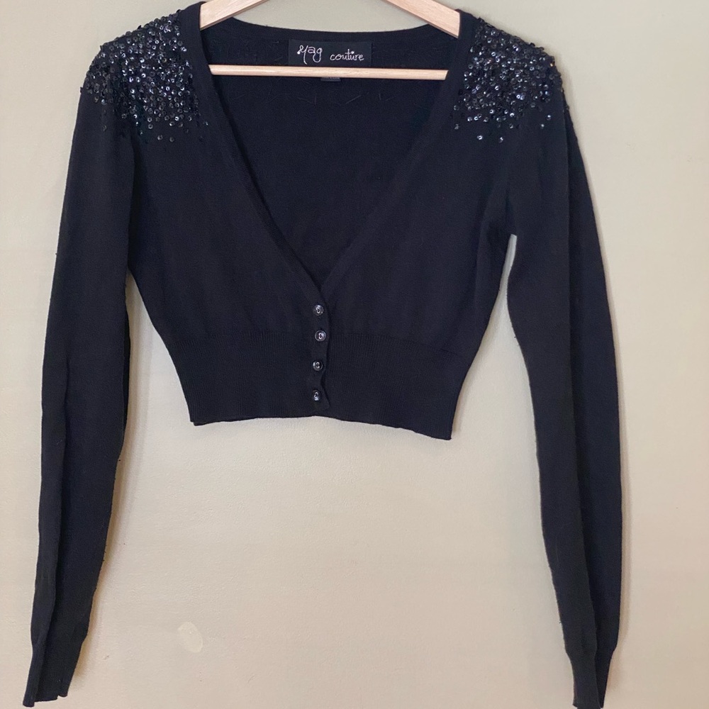 Black sequinned shrug